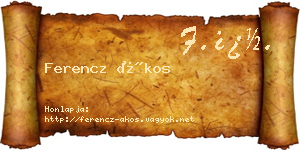 Ferencz Ákos névjegykártya